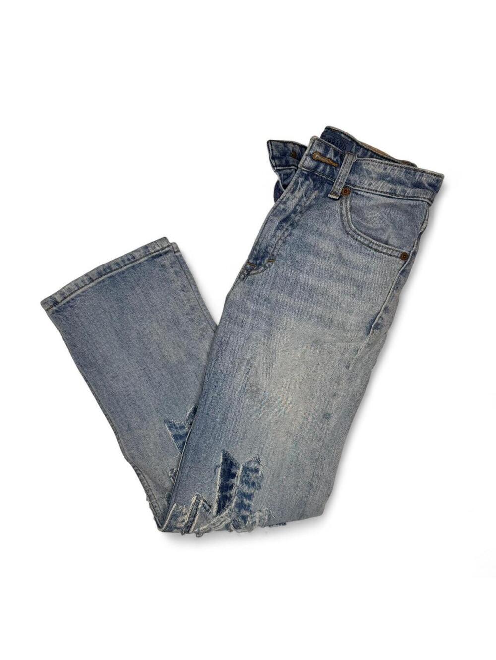 Lucky Brand 90s Straight Fit Streetwear Patchwork Heritage Jeans Size 00/24